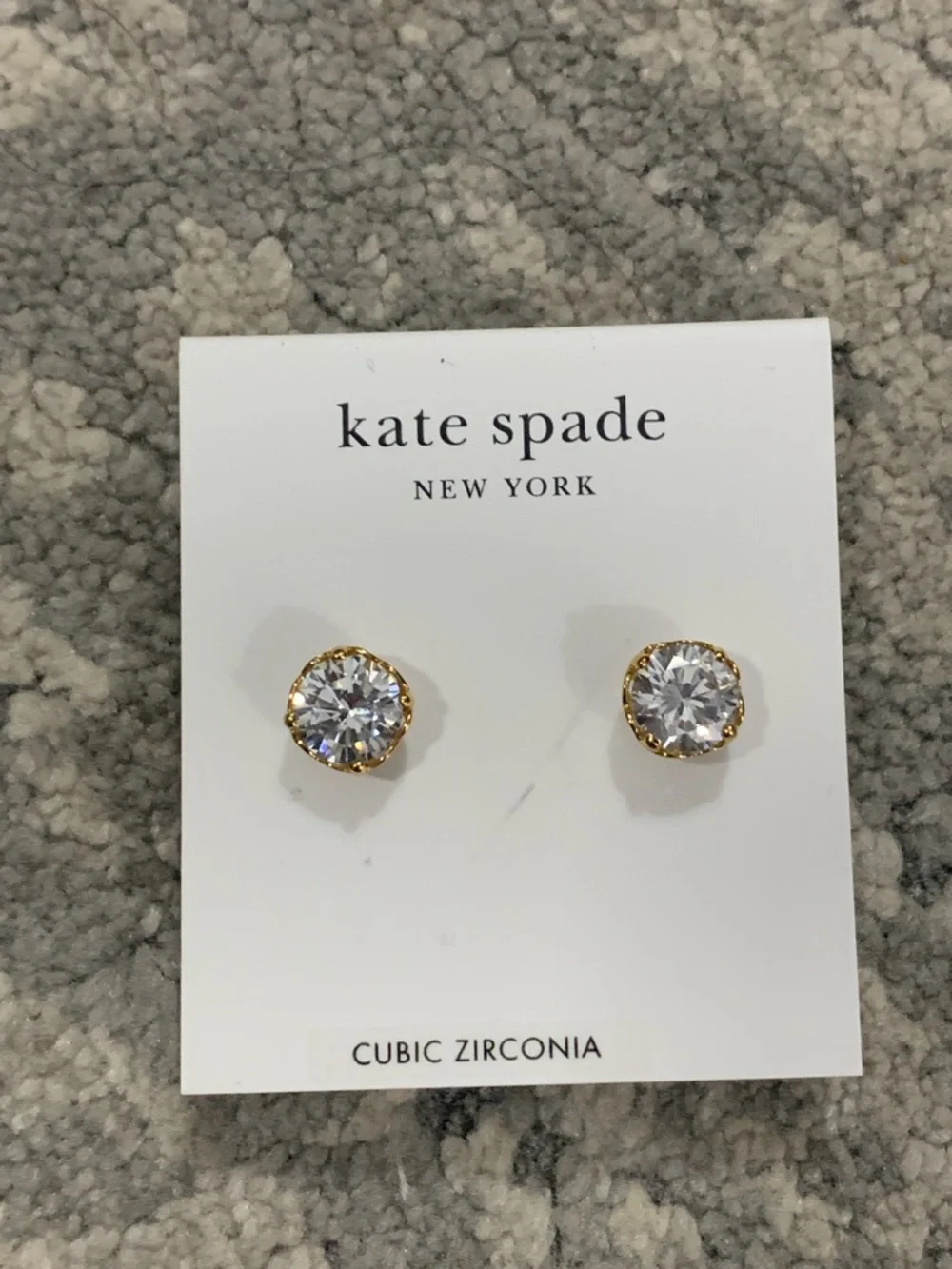 kate spade That Sparkle Gold-Tone Clear Cubic Zirconia Stud Earrings - Picture 4 of 4
